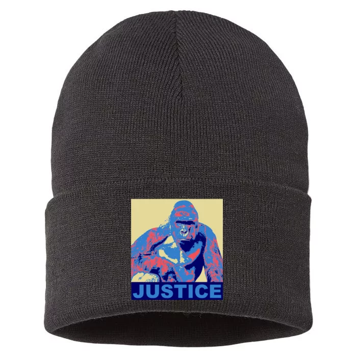 Justice For Harambe RIP Poster Sustainable Knit Beanie