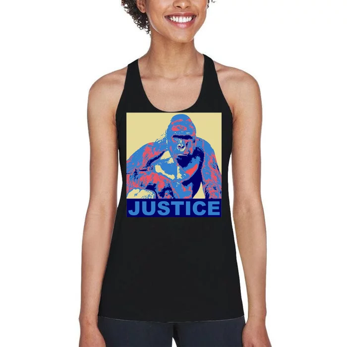 Justice For Harambe RIP Poster Women's Racerback Tank