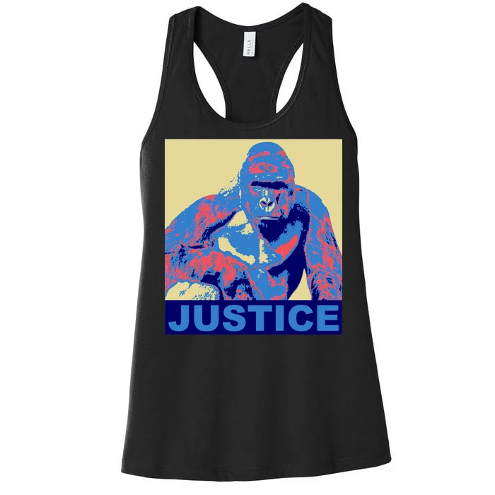 Justice For Harambe RIP Poster Women's Racerback Tank