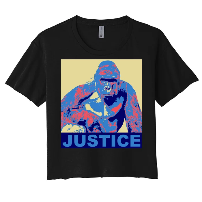 Justice For Harambe RIP Poster Women's Crop Top Tee