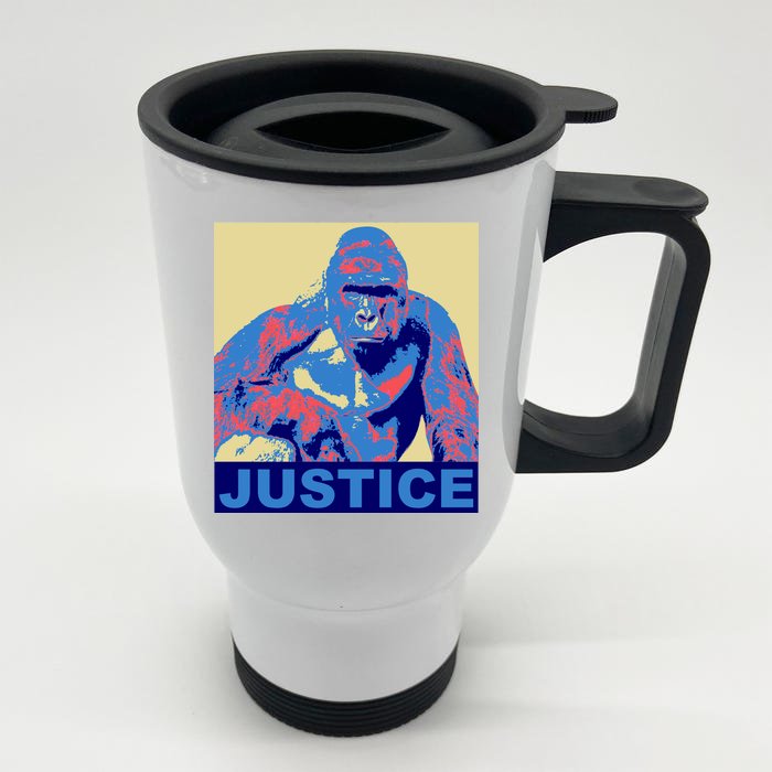 Justice For Harambe RIP Poster Front & Back Stainless Steel Travel Mug