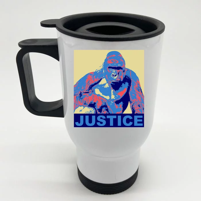 Justice For Harambe RIP Poster Front & Back Stainless Steel Travel Mug