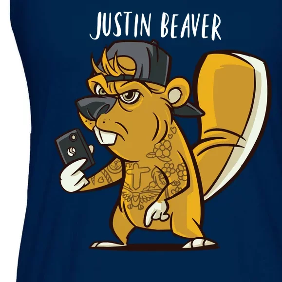 Justin Beaver Ladies Essential Flowy Tank