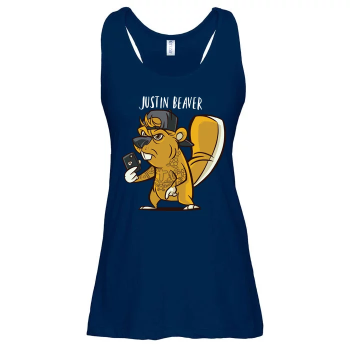 Justin Beaver Ladies Essential Flowy Tank