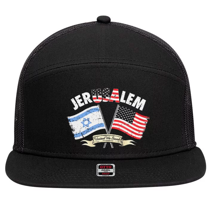 Jerusalem United We Stand 7 Panel Mesh Trucker Snapback Hat