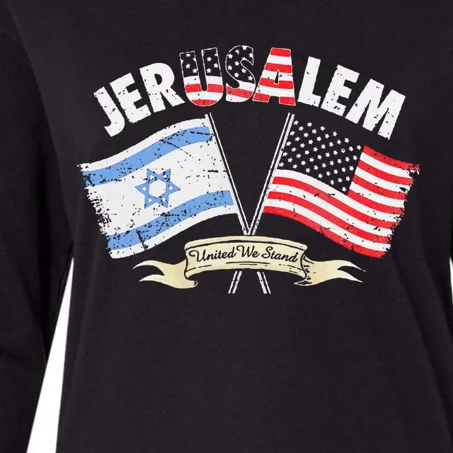 Jerusalem United We Stand Womens Cotton Relaxed Long Sleeve T-Shirt