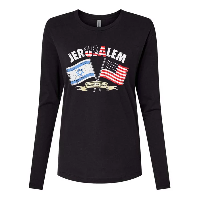 Jerusalem United We Stand Womens Cotton Relaxed Long Sleeve T-Shirt