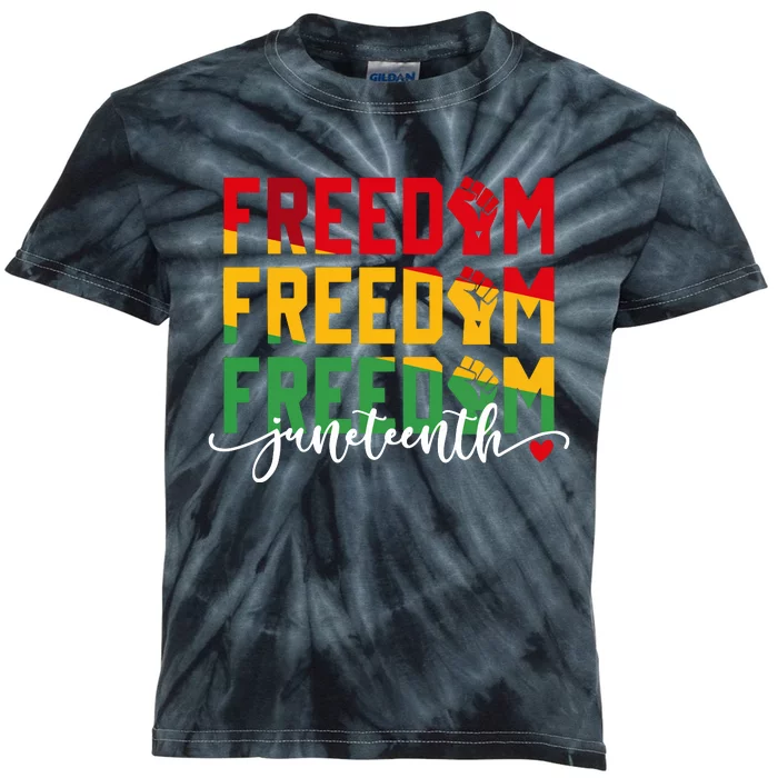 Juneteenth Vibes 1865 Black History Kids Tie-Dye T-Shirt