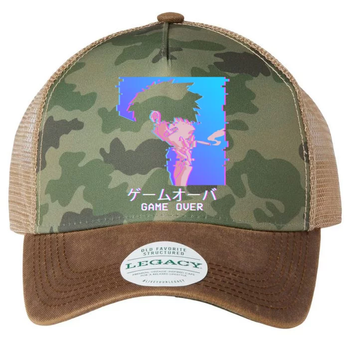 Japanese Vaporwave Aesthetic Sad Anime Game Over Lofi Cool Gift Legacy Tie Dye Trucker Hat