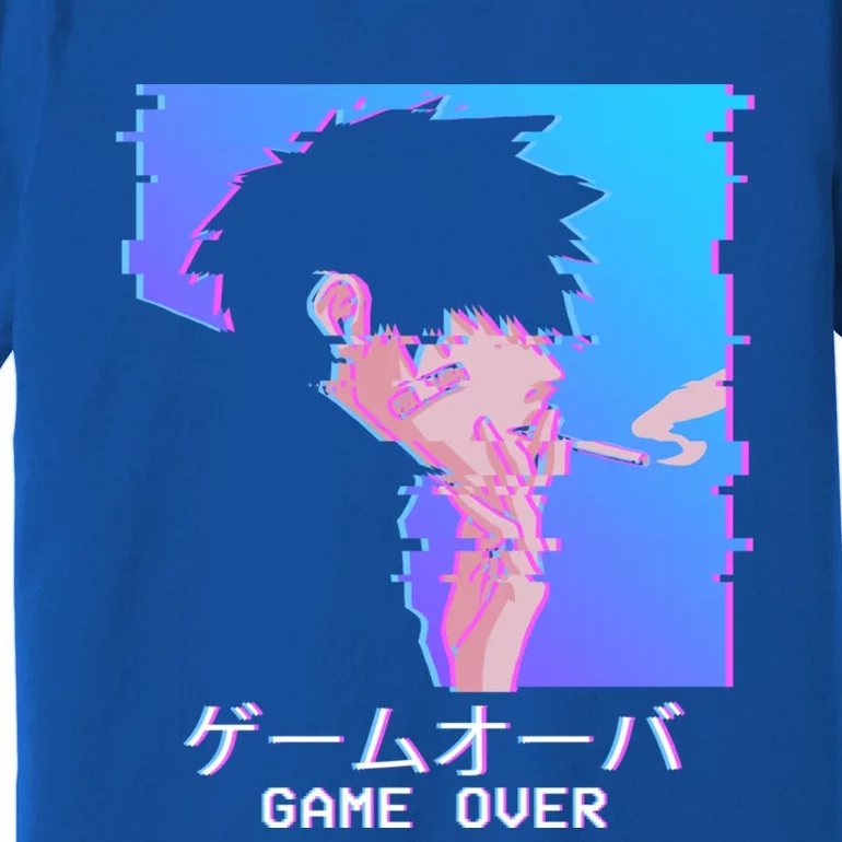 Japanese Vaporwave Aesthetic Sad Anime Game Over Lofi Cool Gift Premium T-Shirt