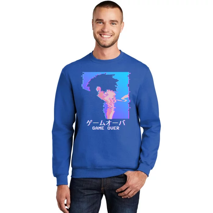 Japanese Vaporwave Aesthetic Sad Anime Game Over Lofi Cool Gift Tall Sweatshirt