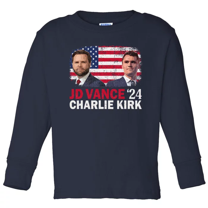 Jd Vance And Charlie Kirk Toddler Long Sleeve Shirt