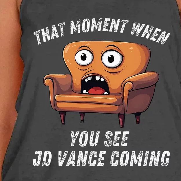 Jd Vance Couch That Moment When You See Jd Coming Women's Knotted Racerback Tank