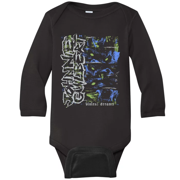 Johnnieguilbert Violent Dream Wolf Blue Green Baby Long Sleeve Bodysuit