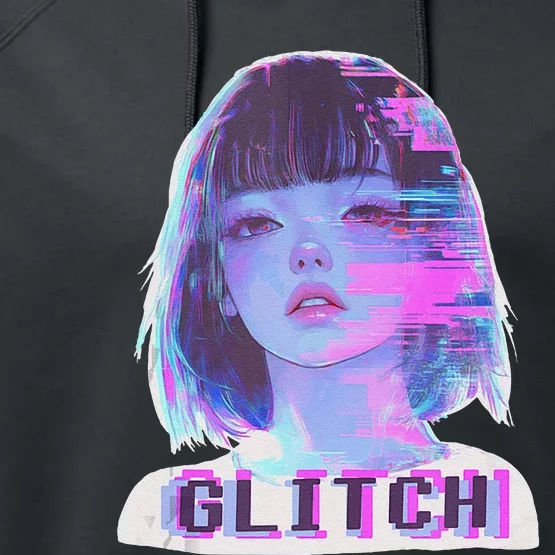 Japanese Vaporwave Edgy Sad Glitch Anime Aesthetic Performance Fleece Hoodie