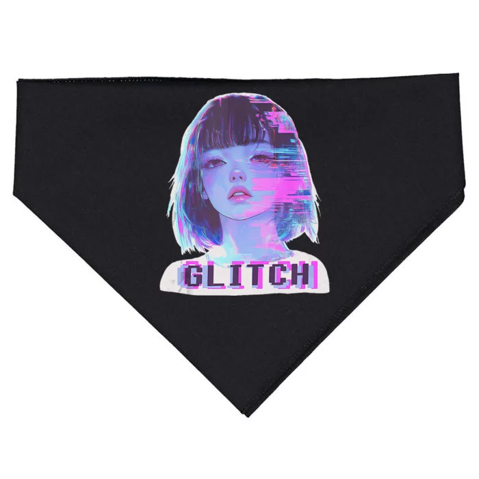 Japanese Vaporwave Edgy Sad Glitch Anime Aesthetic USA-Made Doggie Bandana