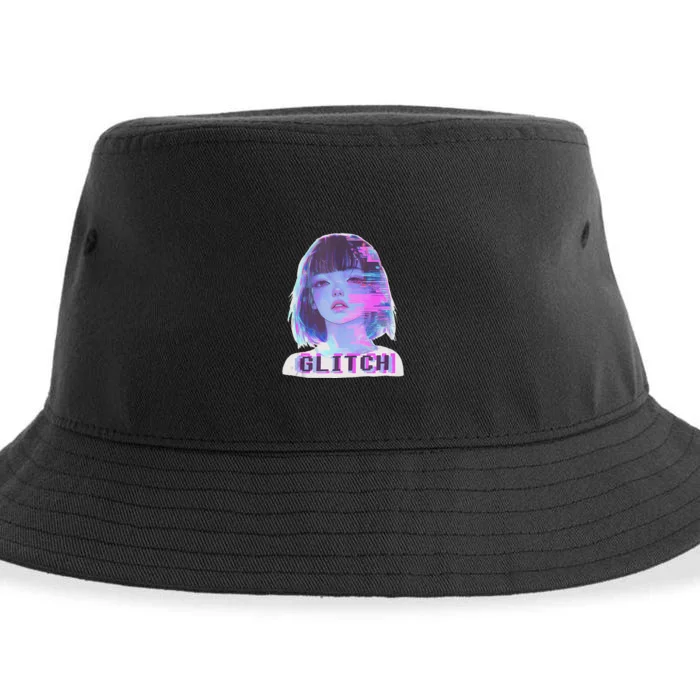 Japanese Vaporwave Edgy Sad Glitch Anime Aesthetic Sustainable Bucket Hat