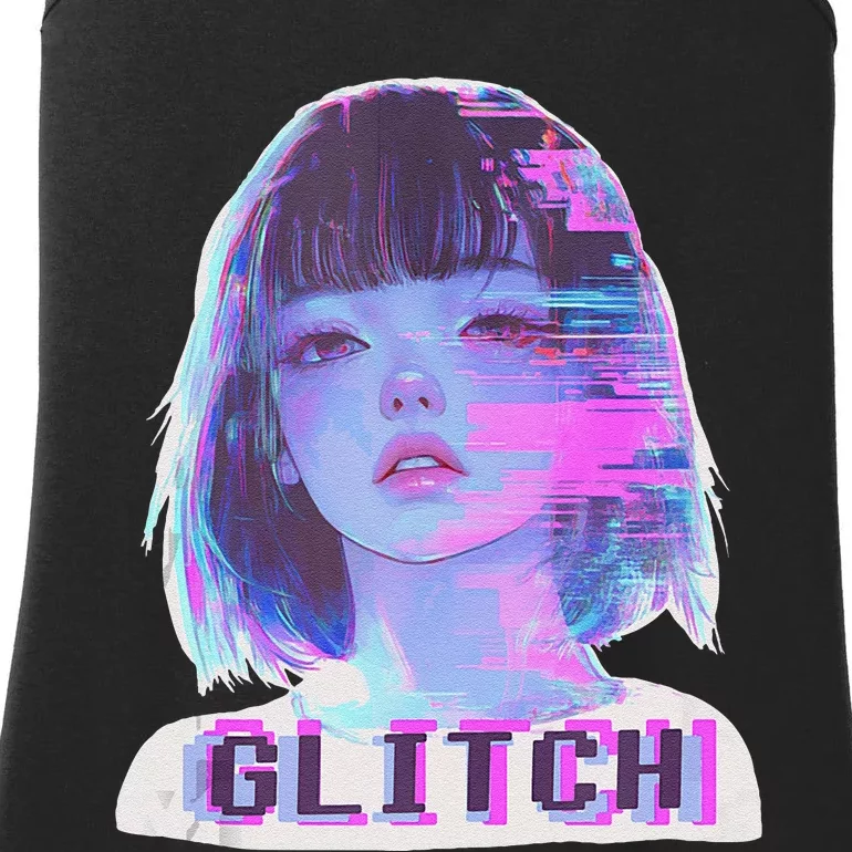 Japanese Vaporwave Edgy Sad Glitch Anime Aesthetic Ladies Essential Tank