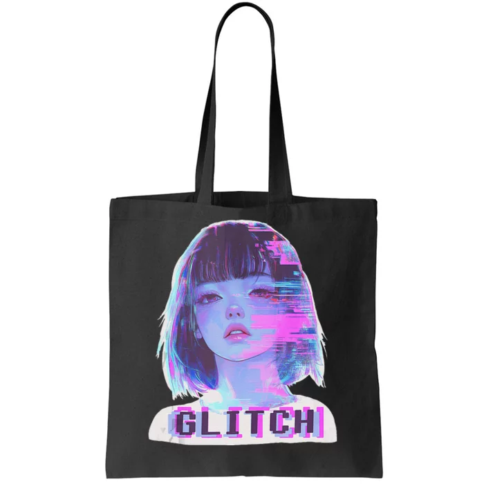 Japanese Vaporwave Edgy Sad Glitch Anime Aesthetic Tote Bag