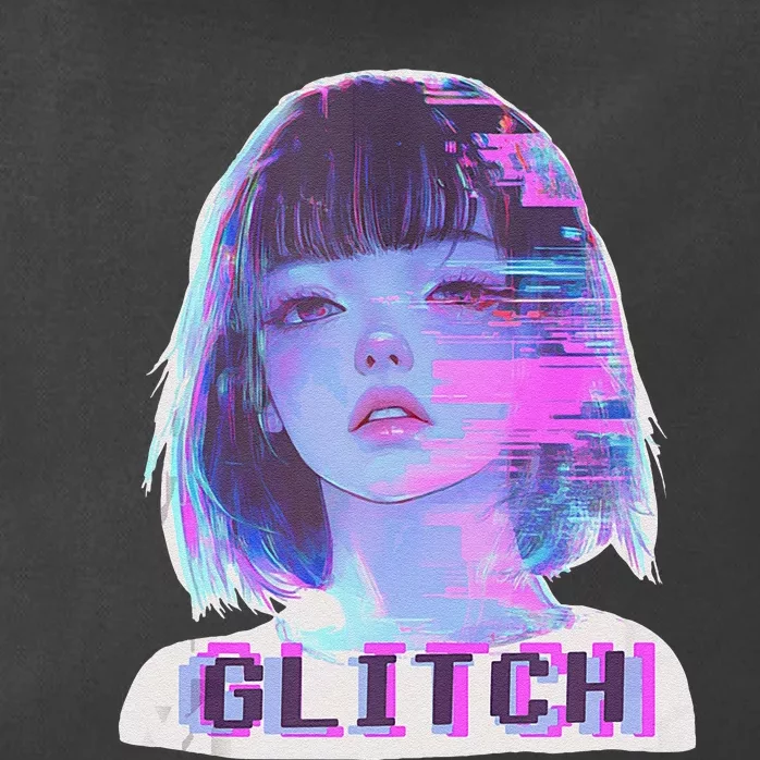 Japanese Vaporwave Edgy Sad Glitch Anime Aesthetic Zip Tote Bag