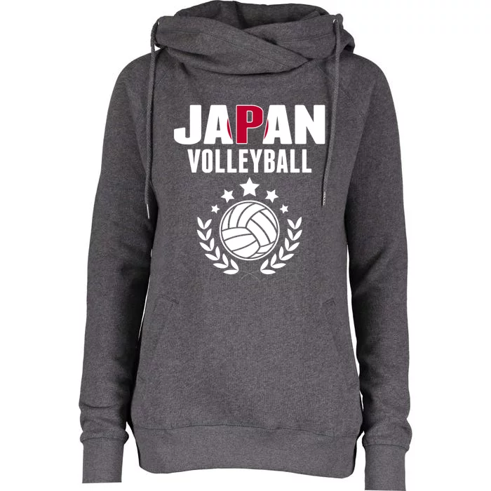 Japan Volleyball Fans Jersey Cute Gift Japanese Flag Sport Lovers Gift Womens Funnel Neck Pullover Hood