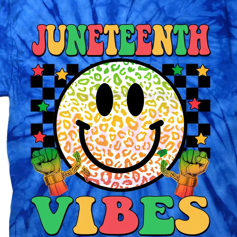 Junenth Vibes Freedom Day 1865 Black History Month Groovy Gift Tie-Dye T-Shirt