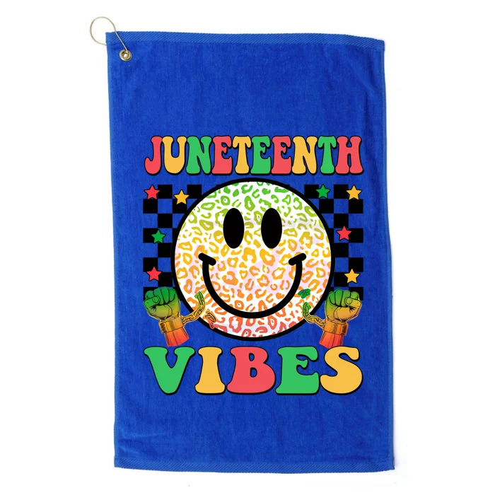 Junenth Vibes Freedom Day 1865 Black History Month Groovy Gift Platinum Collection Golf Towel