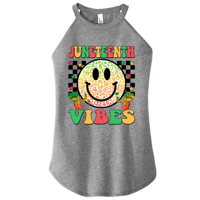 Junenth Vibes Freedom Day 1865 Black History Month Groovy Gift Women’s Perfect Tri Rocker Tank