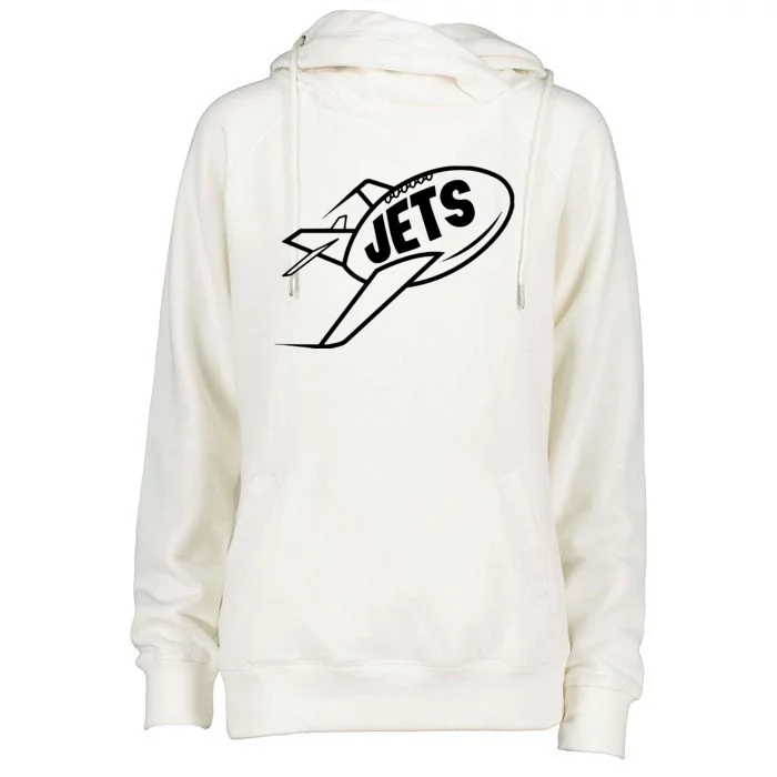 Jets Vintage Jet Ball Womens Funnel Neck Pullover Hood