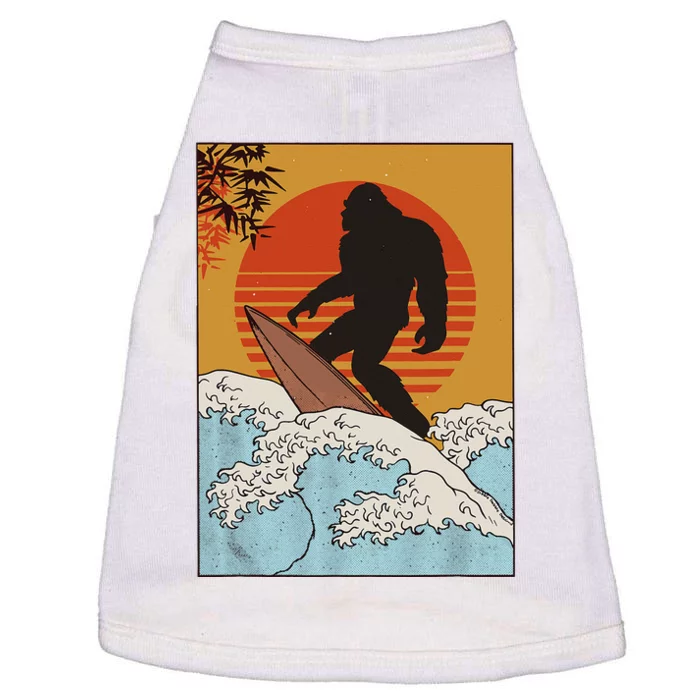 Japanese Vintage Kanagawa Art Surfing Bigfoot Hanging Ten Doggie Tank