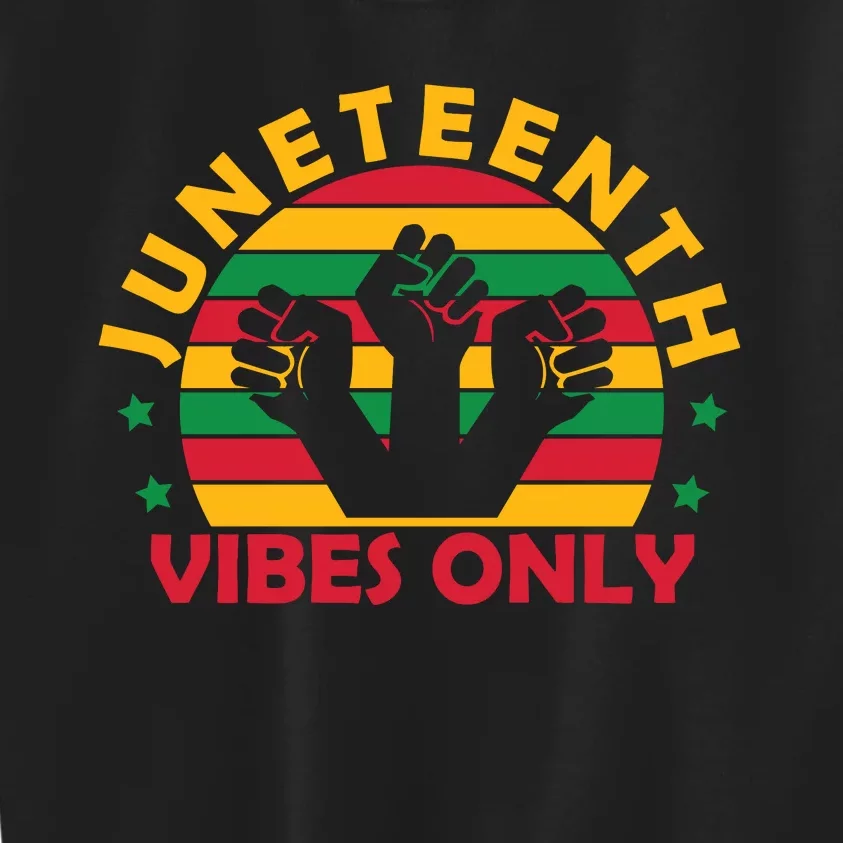 Juneteenth Vibes Only Graphic Kids Sweatshirt