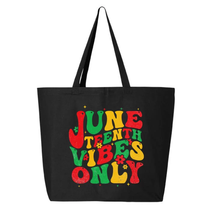 Juneteenth Vibes Only Groovy Retro Black Wo 25L Jumbo Tote