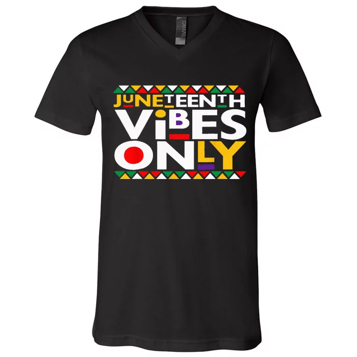 Juneteenth Vibes Only 1865 African American V-Neck T-Shirt