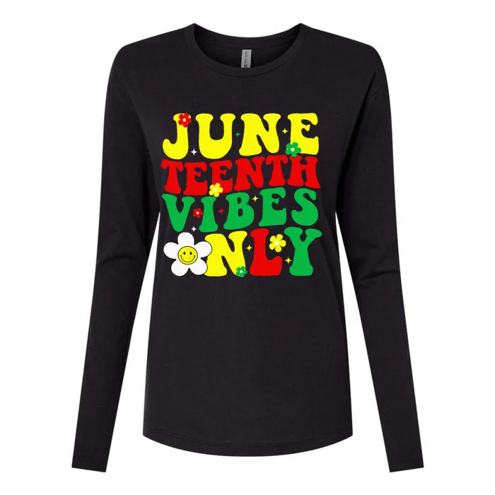 Juneteenth Vibes Only Juneteenth Womens Cotton Relaxed Long Sleeve T-Shirt