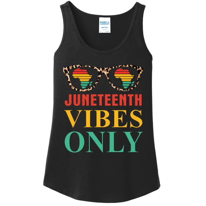 Juneteenth Vibes Only Leopard Vintage Ladies Essential Tank