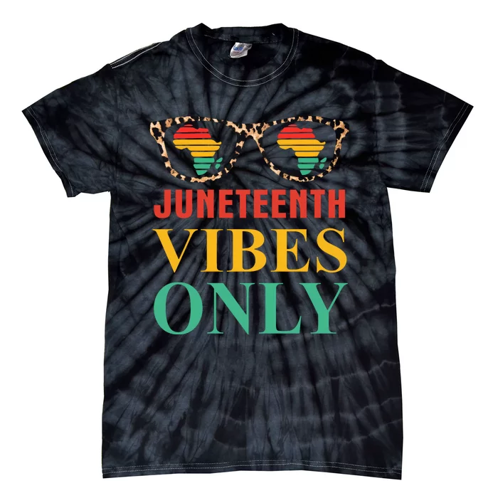 Juneteenth Vibes Only Leopard Vintage Tie-Dye T-Shirt