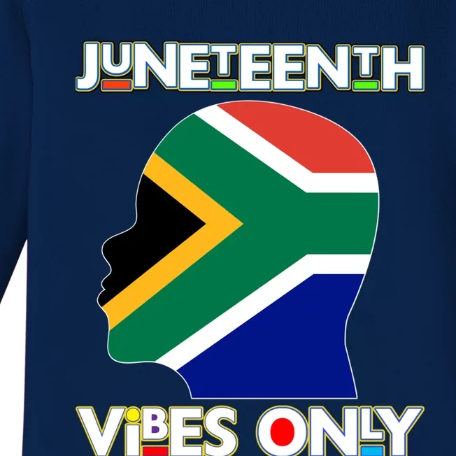 Juneteenth Vibes Only South Africa Black Gift Baby Long Sleeve Bodysuit