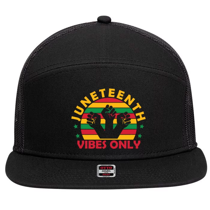 Juneteenth Vibes Only 7 Panel Mesh Trucker Snapback Hat