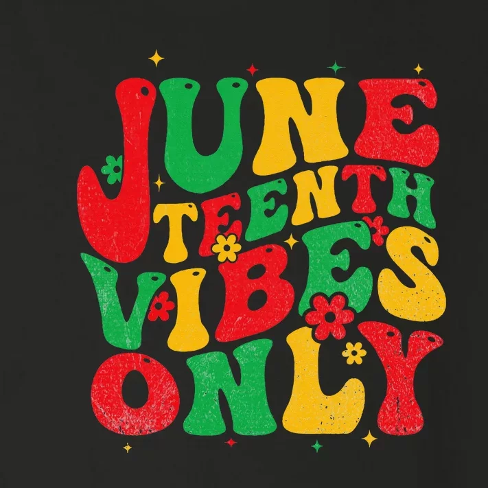 Juneteenth Vibes Only Groovy Retro Black Toddler Long Sleeve Shirt