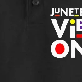 Juneteenth Vibes Only Melanin Black Dry Zone Grid Performance Polo