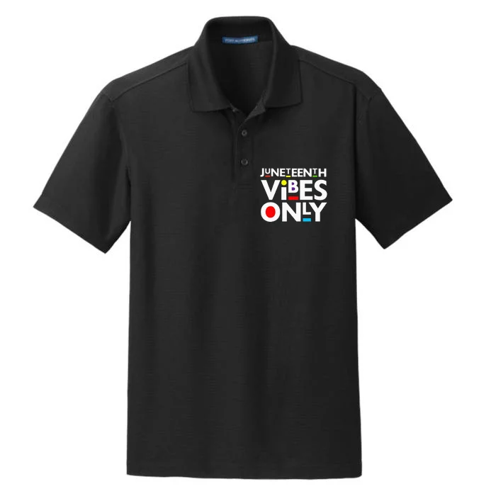 Juneteenth Vibes Only Melanin Black Dry Zone Grid Performance Polo