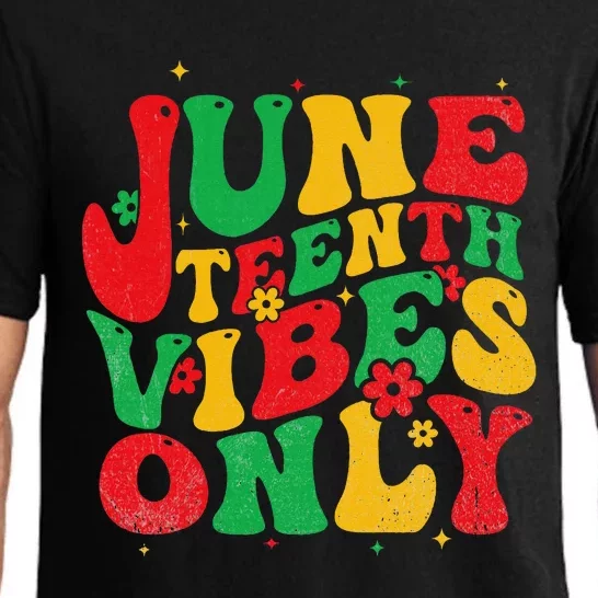 Juneteenth Vibes Only Groovy Retro Black Pajama Set