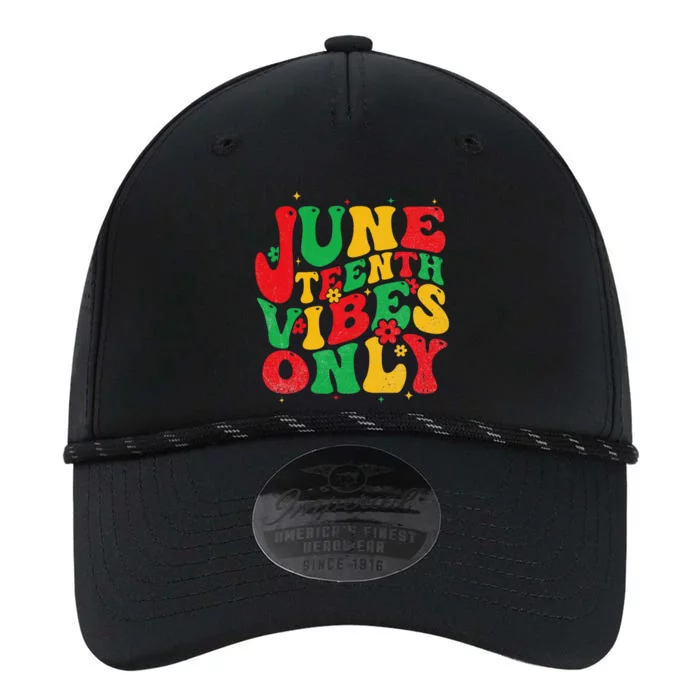 Juneteenth Vibes Only Groovy Retro Black Performance The Dyno Cap