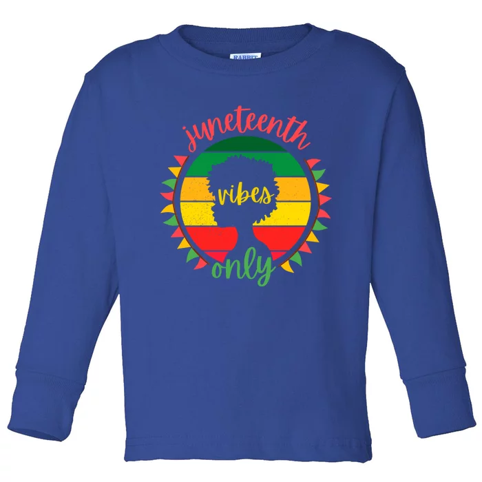 Junenth Vibes Only African American Gift Toddler Long Sleeve Shirt