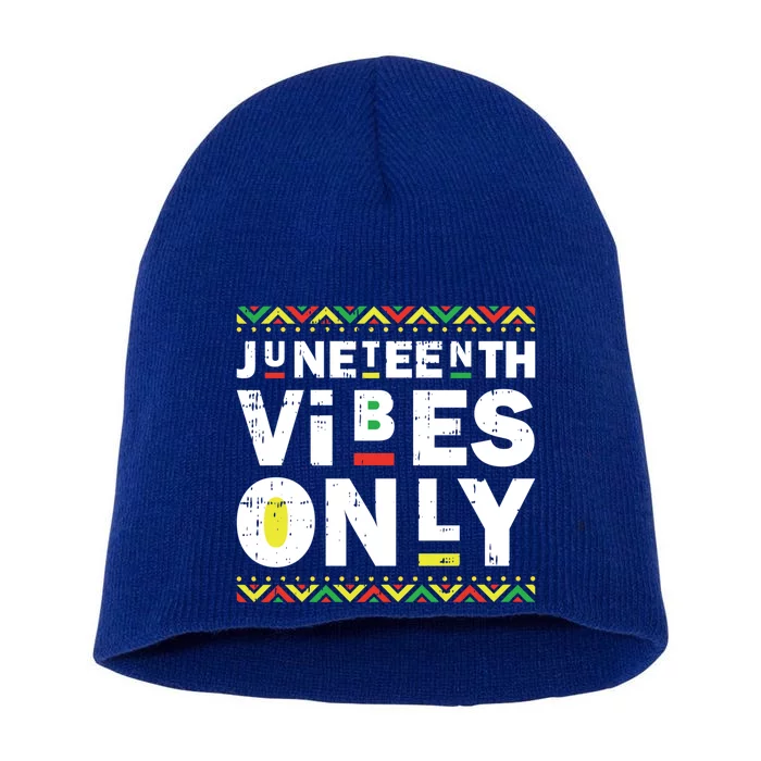 Junenth Vibes Only Black History Blm African American Cool Gift Short Acrylic Beanie