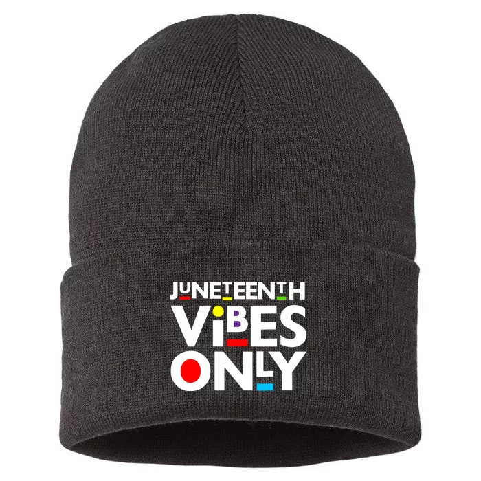 Juneteenth Vibes Only Melanin Black Boy Girl Sustainable Knit Beanie