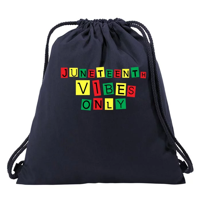 Juneteenth Vibes Only Black African America Independence Day Gift Drawstring Bag