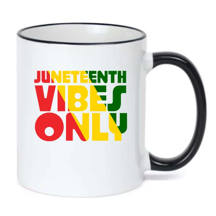 Juneteenth Vibes Only African America Flag Indepedence Day Gift Black Color Changing Mug