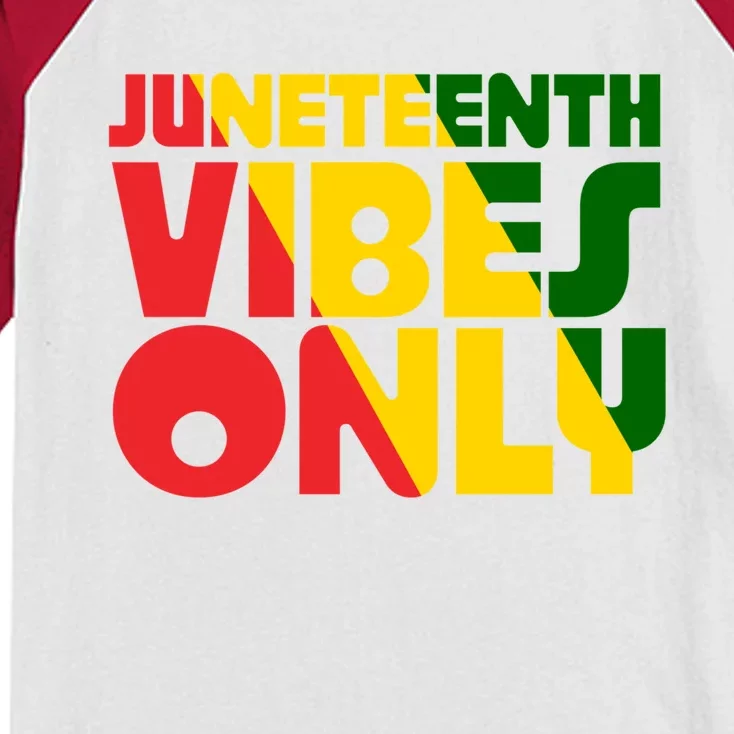 Juneteenth Vibes Only African America Flag Indepedence Day Gift Kids Colorblock Raglan Jersey