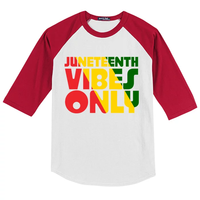 Juneteenth Vibes Only African America Flag Indepedence Day Gift Kids Colorblock Raglan Jersey